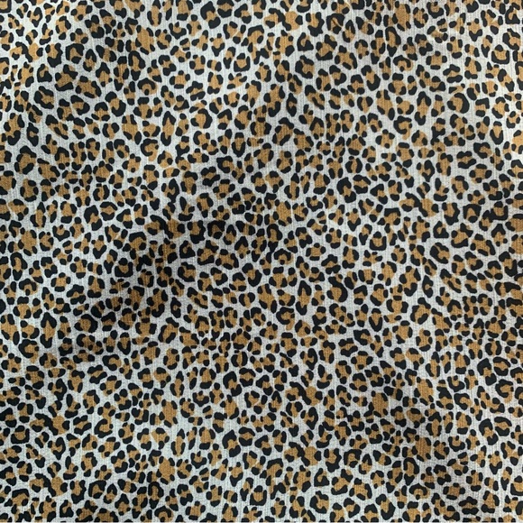 Banana Republic Micro Leopard Print Wrap Dress with Ruffle - Size 16 - Picture 4 of 7